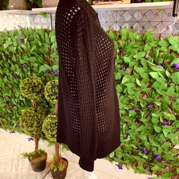 New Simply Vera Wang Women’s Medium Button Down Crotchet Black Cardigan NWT - Picture 6 of 12